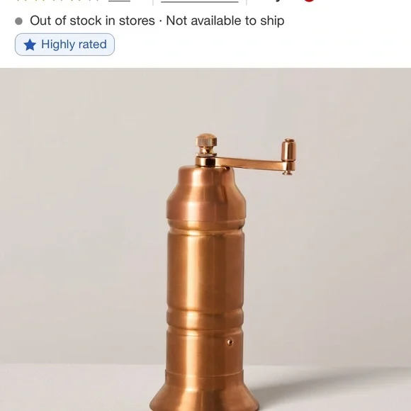 NWT Hearth and Hand Copper Salt/Pepper mill set - Picture 5 of 6